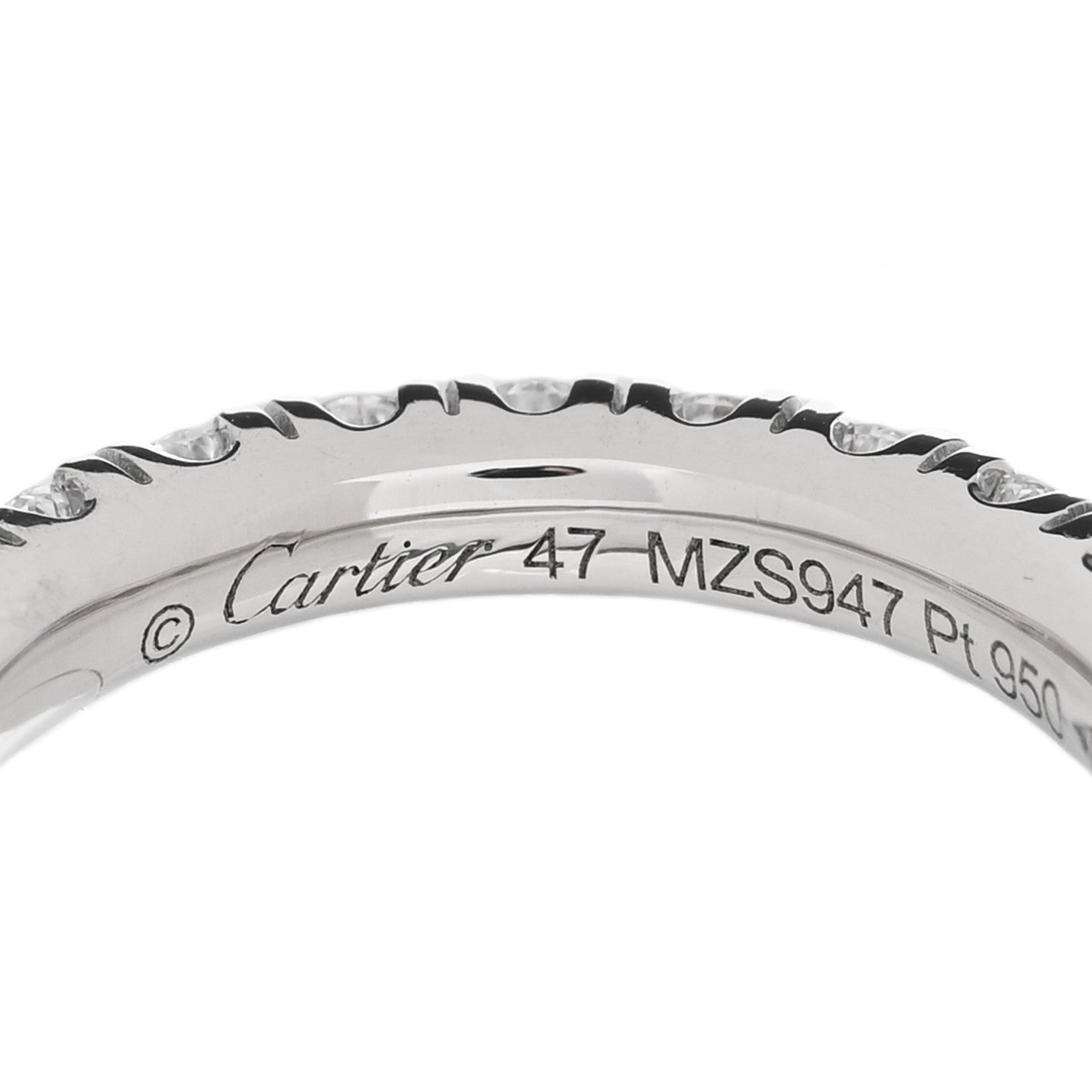 Cartier Platinum Diamond 2.6mm Etincelle de Cartier Wedding Band Ring 47 4 4 of 5