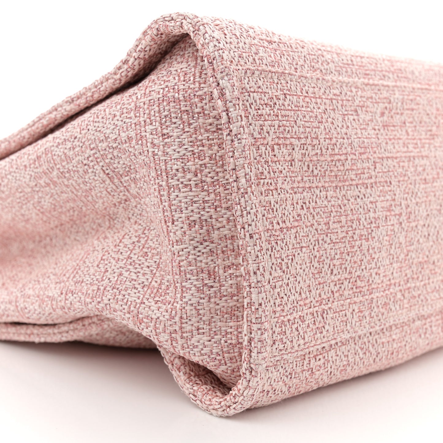 Straw Lurex Medium Deauville Tote Pink