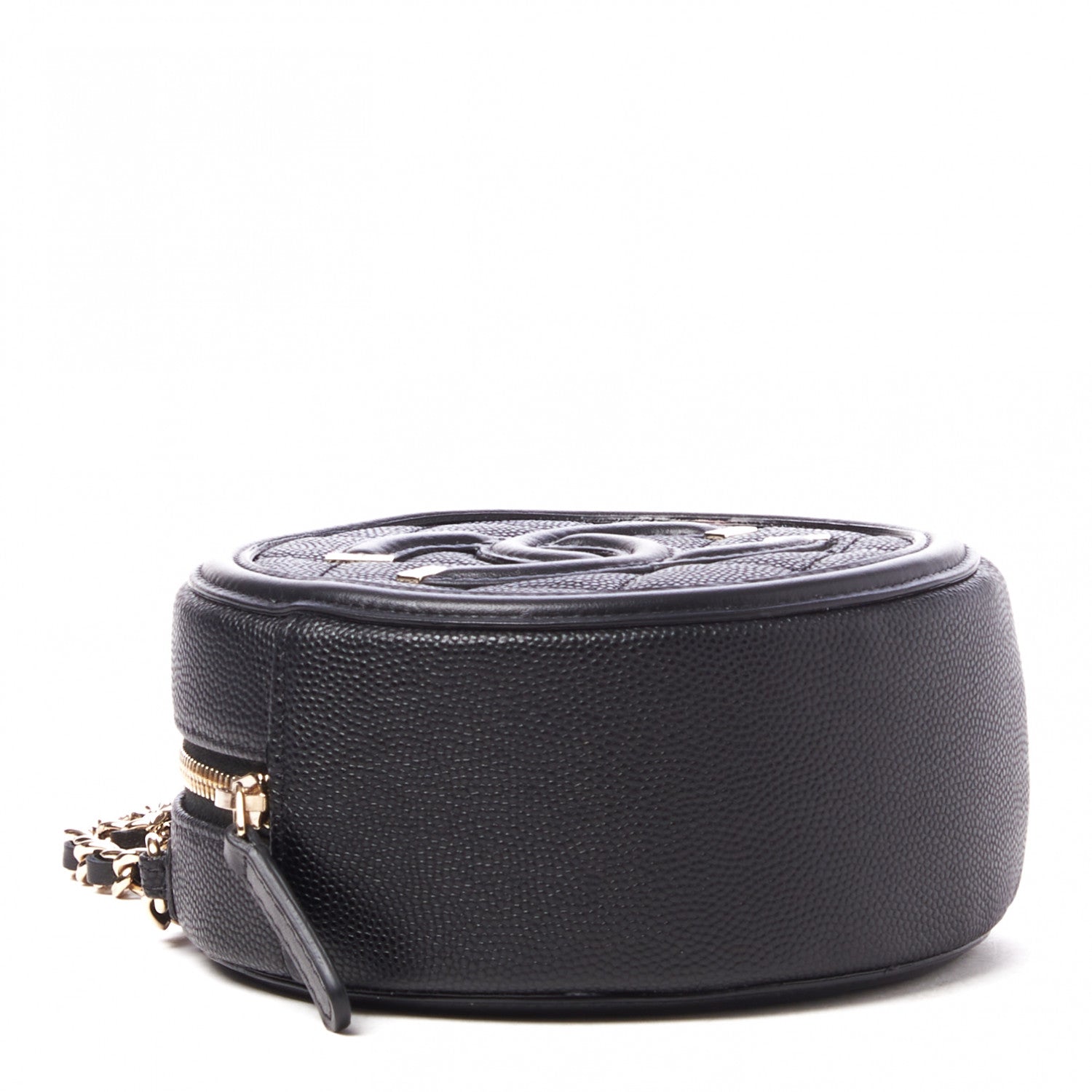 Chanel Caviar Quilted Round Filigree Crossbody Black 3 of 10