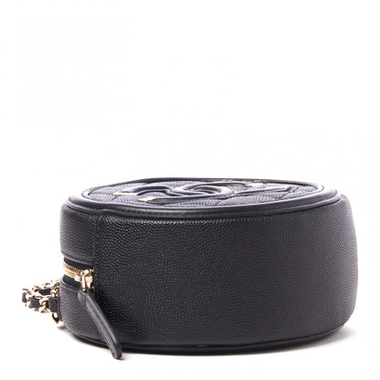 Chanel Caviar Quilted Round Filigree Crossbody Black 3 of 10