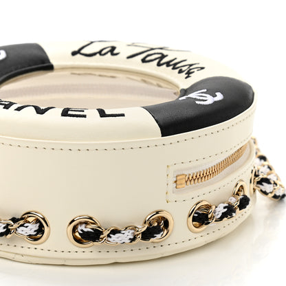 Chanel Lambskin Coco Lifesaver Round Bag Black White 9 of 11
