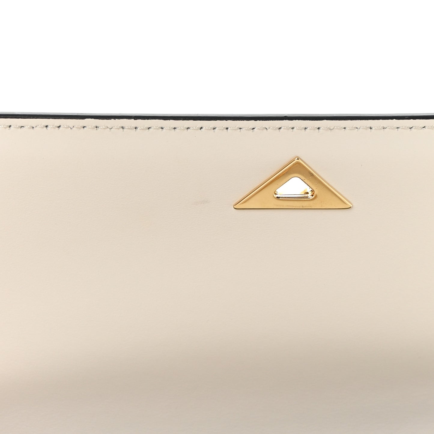 Saffiano Cuir Triangle Embleme Flap Shoulder Bag White