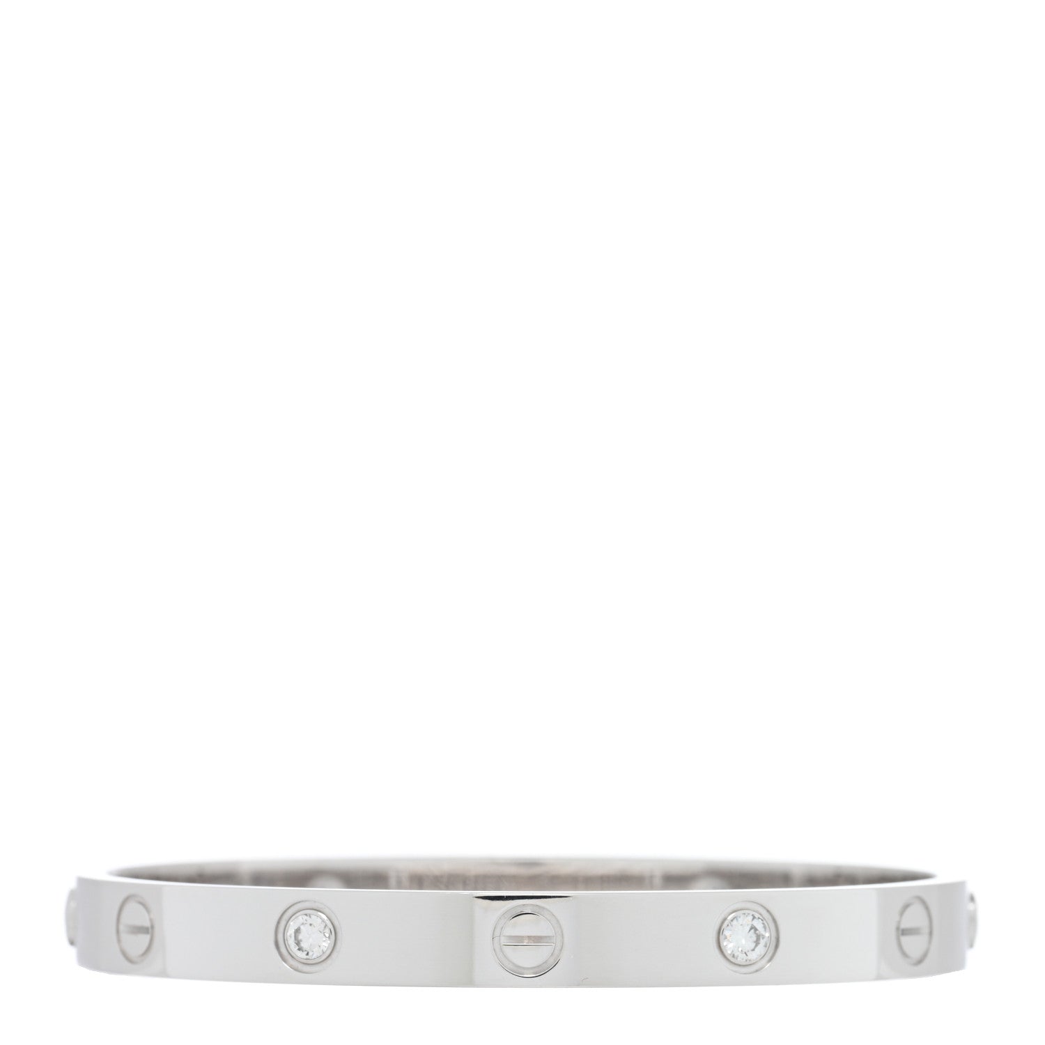 Cartier 18K White Gold 4 Diamond LOVE Bracelet 16 2 of 4