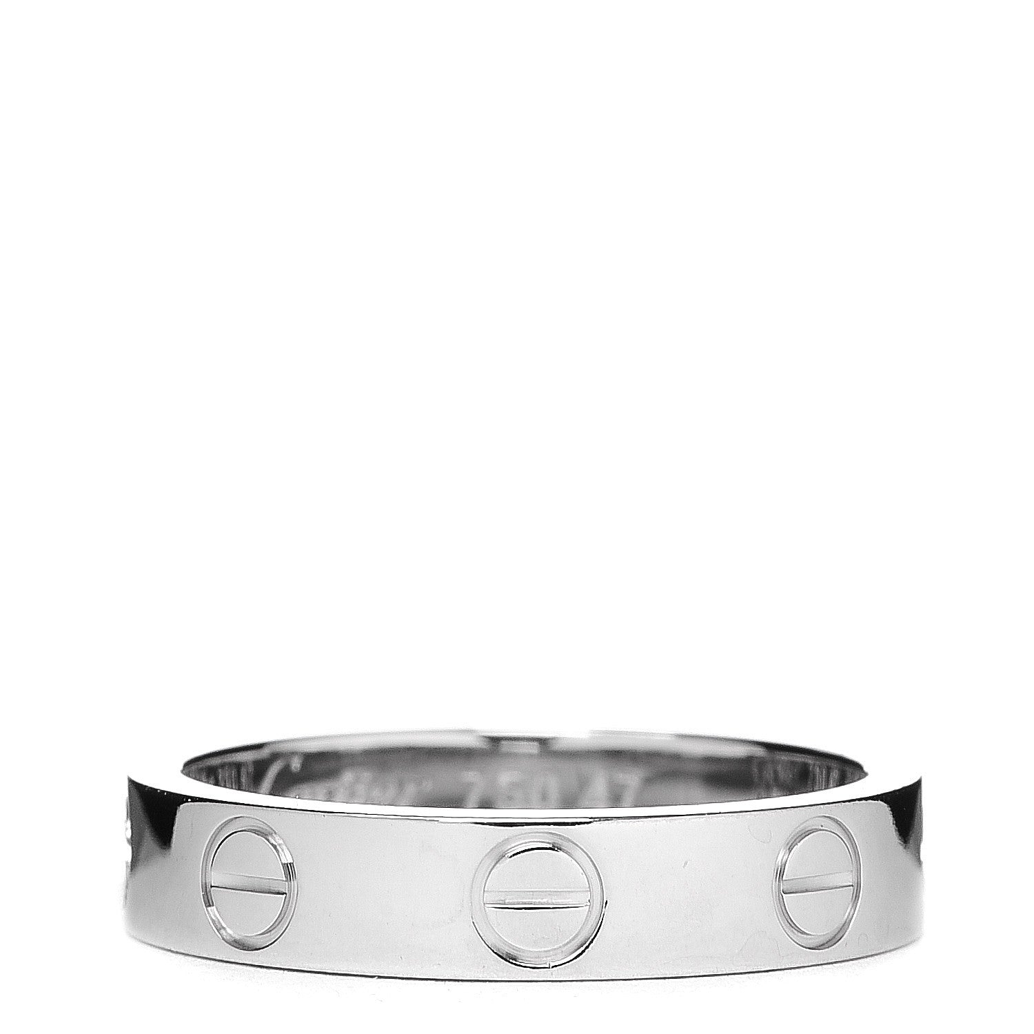 Cartier 18K White Gold 3.5mm LOVE Wedding Band Ring 47 4 1 of 4