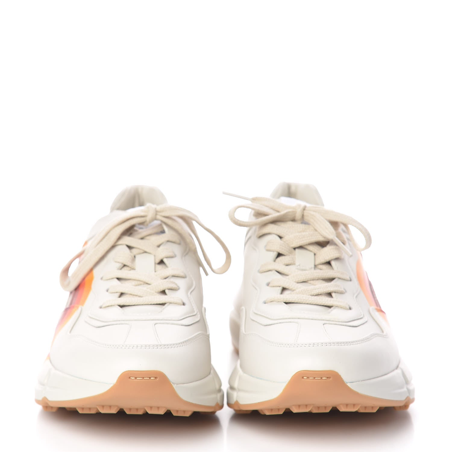 Gucci Calfskin Interlocking G Heart Rhyton Sneakers 40 Mystic White 2 of 13