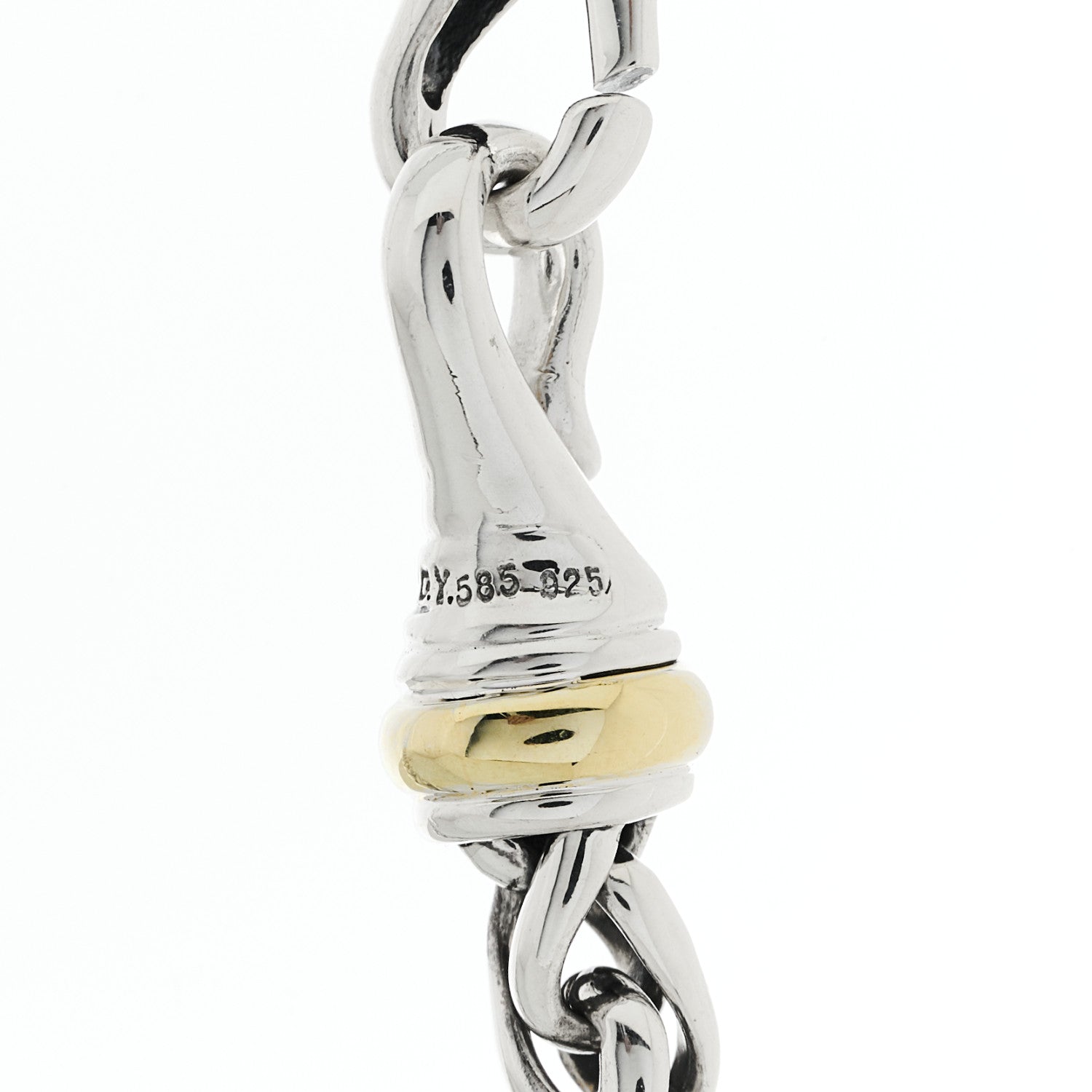 David Yurman Sterling Silver 14K Yellow Gold 6mm Wheat Chain Necklace 5 of 5