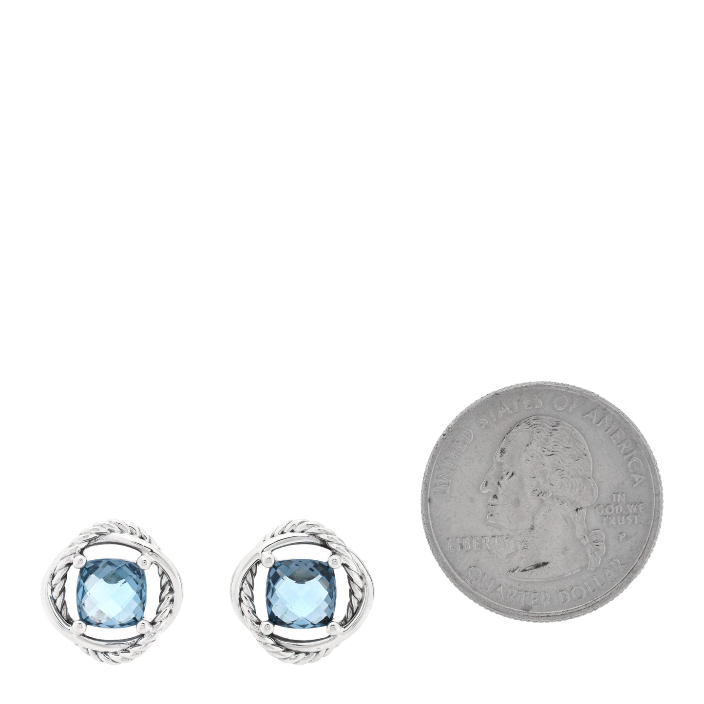 Sterling Silver Hampton Blue Topaz 7mm Infinity Earrings