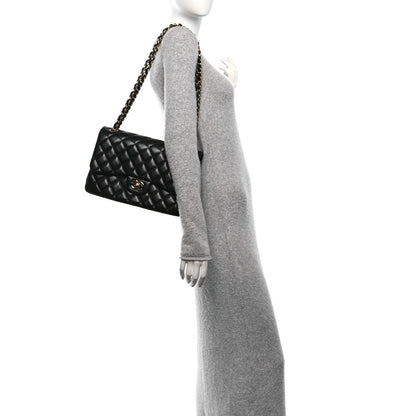 Chanel Lambskin Quilted Jumbo Double Flap Black 2 of 12