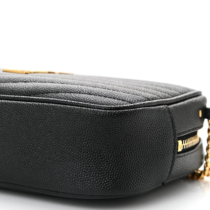 Saint Laurent Grain De Poudre Matelasse Monogram Mini Lou Camera Bag Black 10 of 11