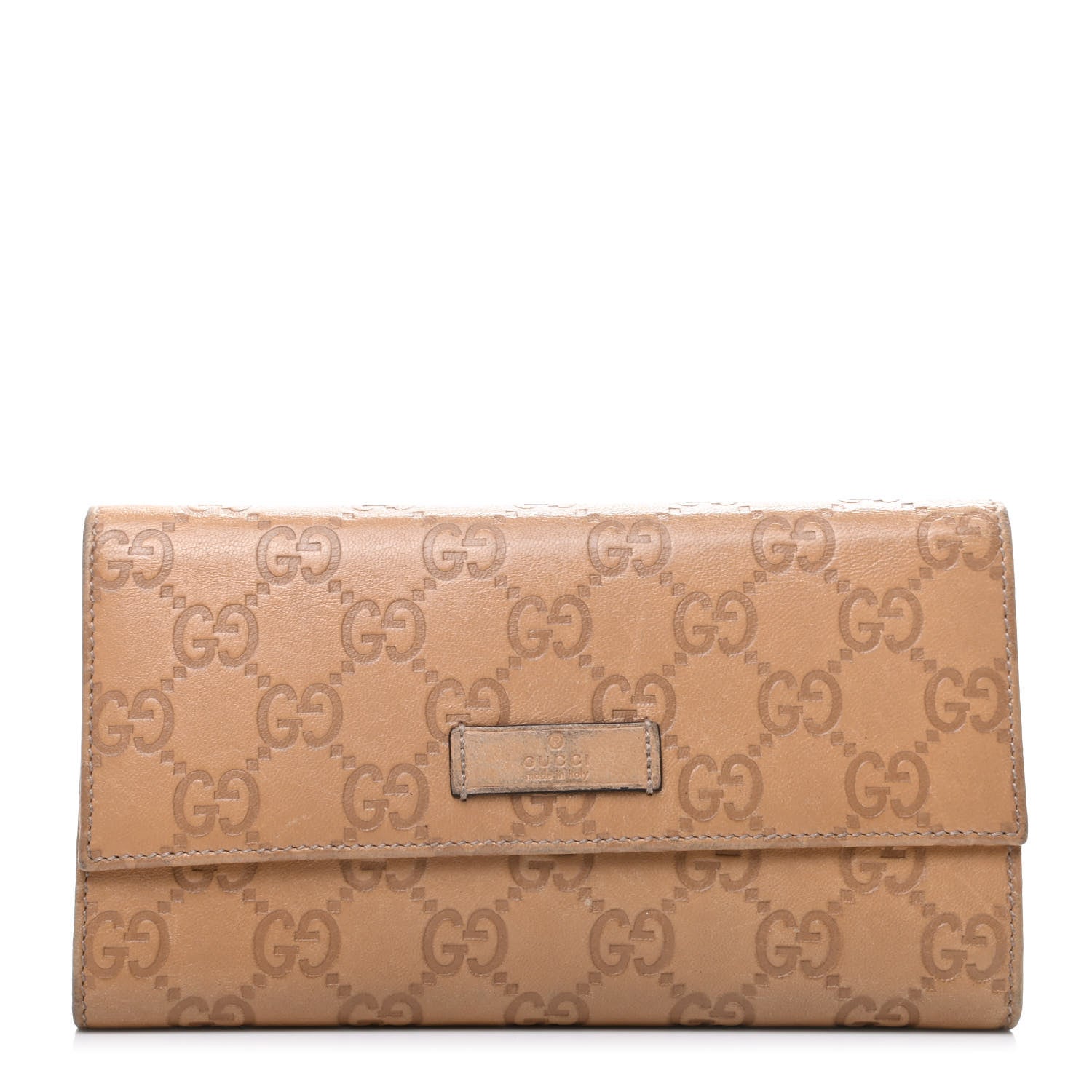 Gucci Guccissima Joy Continental Snap Oranizer Wallet Light Sand 1 of 9
