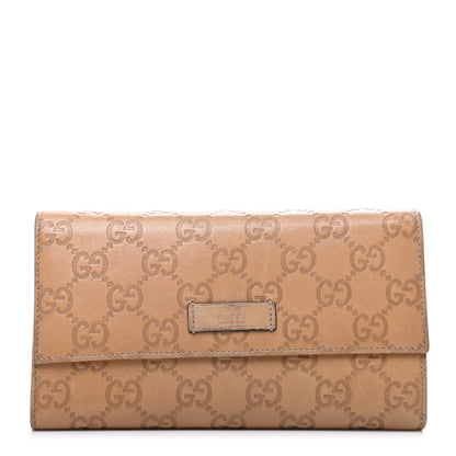 Gucci Guccissima Joy Continental Snap Oranizer Wallet Light Sand 1 of 9