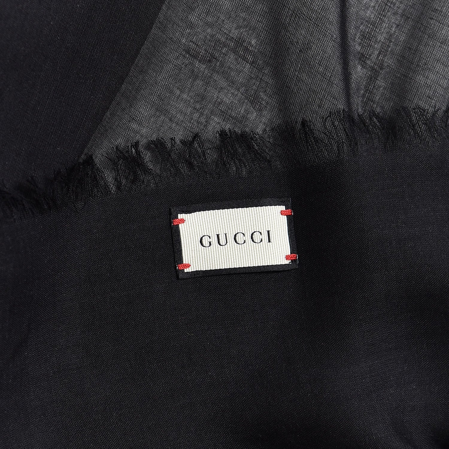 Gucci Modal Silk Coco Capitan Logo Square Scarf Black 5 of 5