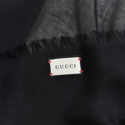 Gucci Modal Silk Coco Capitan Logo Square Scarf Black 5 of 5