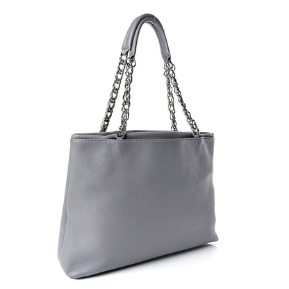 Chanel Caviar Large CC Tuck Tote Grey 3 of 11
