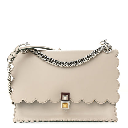 Fendi Vitello Liberty Scalloped Studded Kan I Shoulder Bag Grigio Polvere 1 of 10