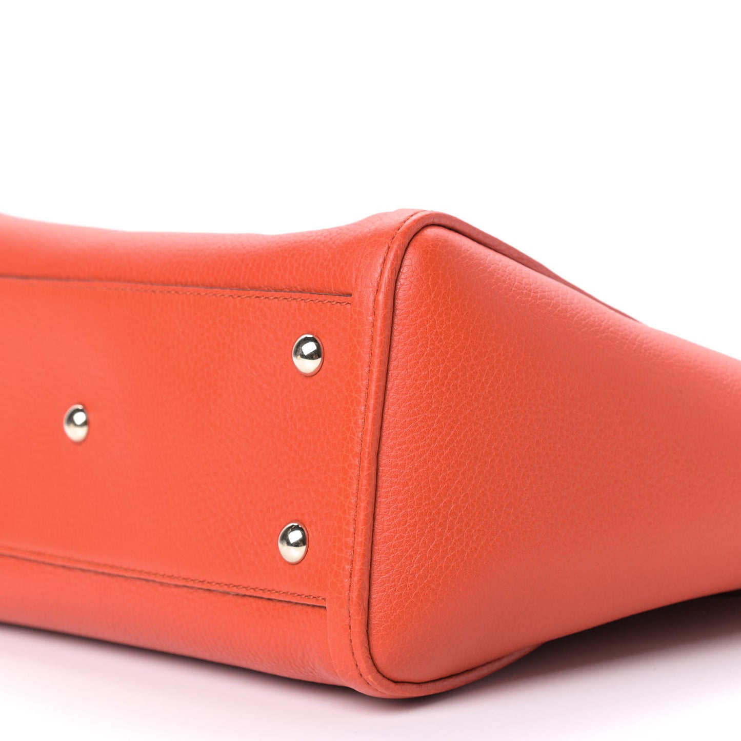 Pebbled Calfskin Small Soho Top Handle Bag Sun Orange