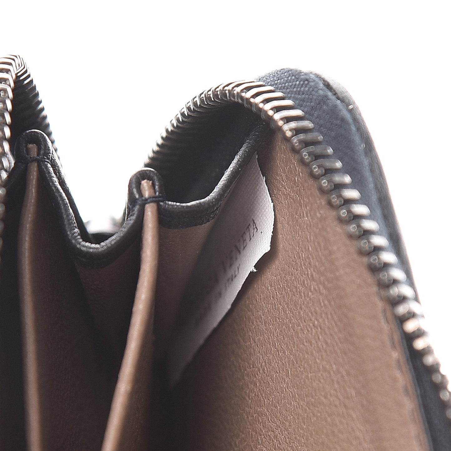 Nappa Intrecciato Zip Around Card Holder Black