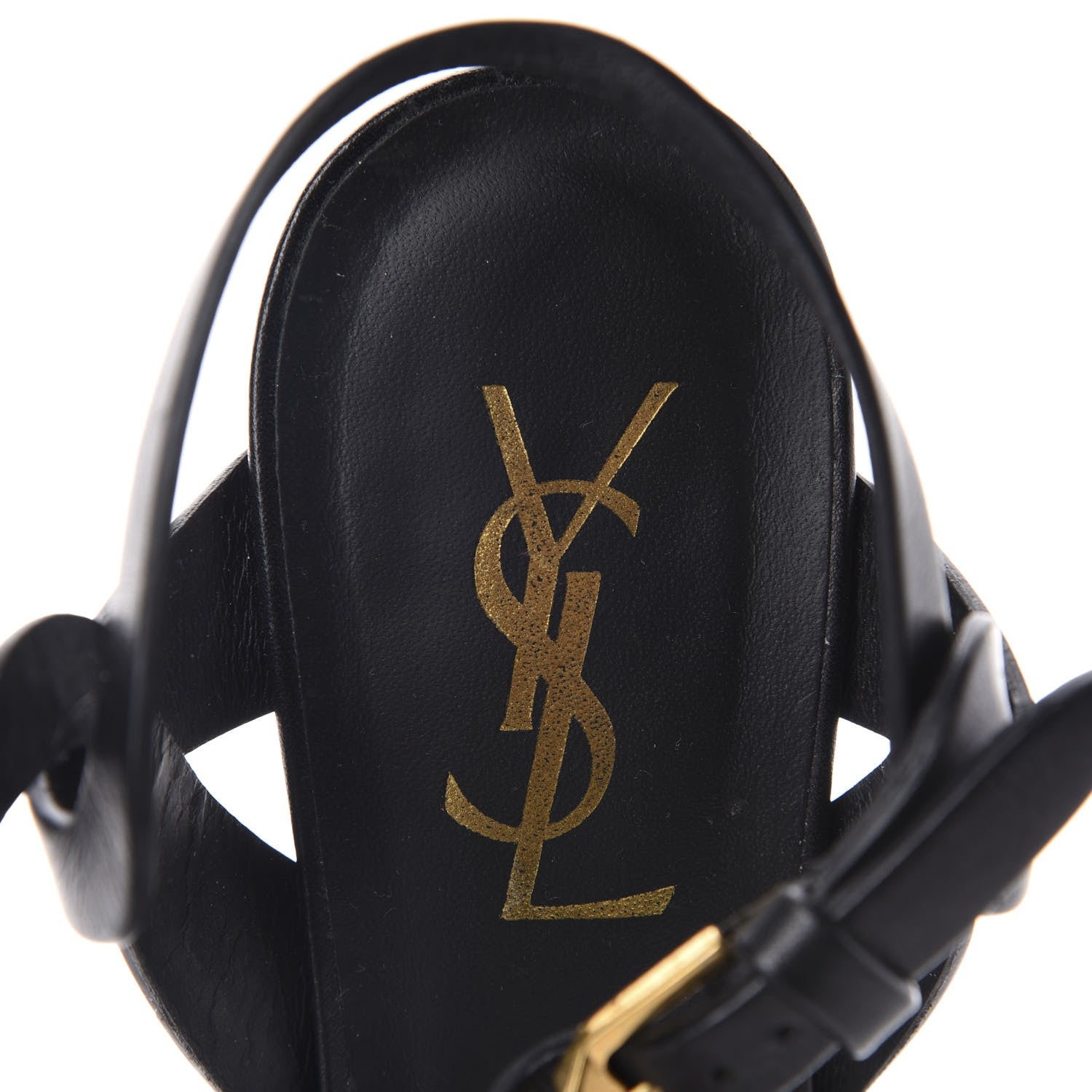 Saint Laurent Calfskin Tribute 75 Platform Sandals 38.5 Black 7 of 11
