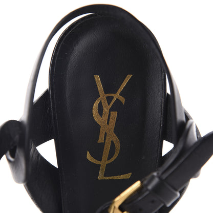 Saint Laurent Calfskin Tribute 75 Platform Sandals 38.5 Black 7 of 11