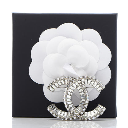 Chanel Baguette Crystal CC Brooch Silver 5 of 5
