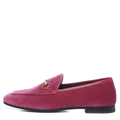Gucci Velvet Horsebit Womens Jordaan Loafers 39 Light Raspberry Rose 1 of 9