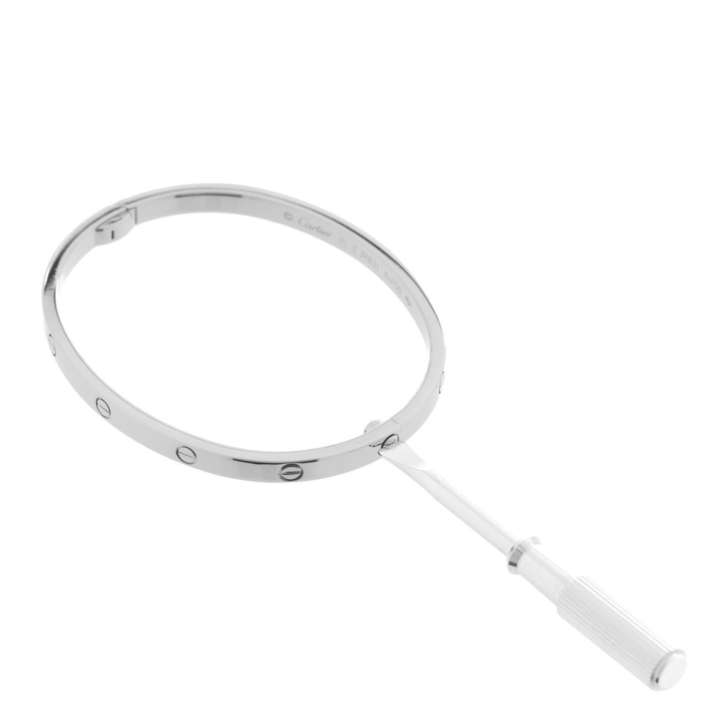 18K White Gold Small LOVE Bracelet 15