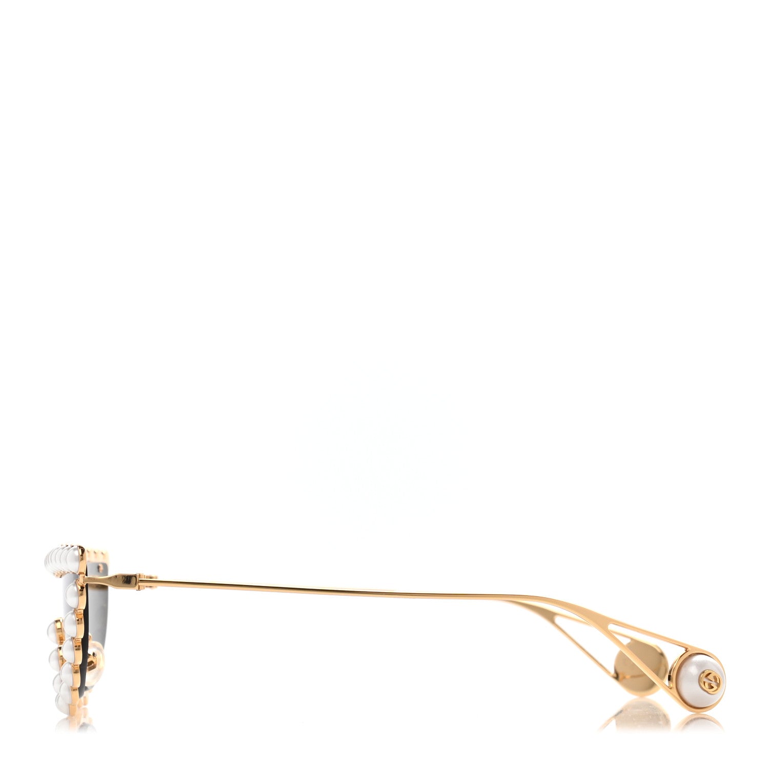 Gucci Metal Pearl Cat Eye Sunglasses GG0364S Gold 4 of 7