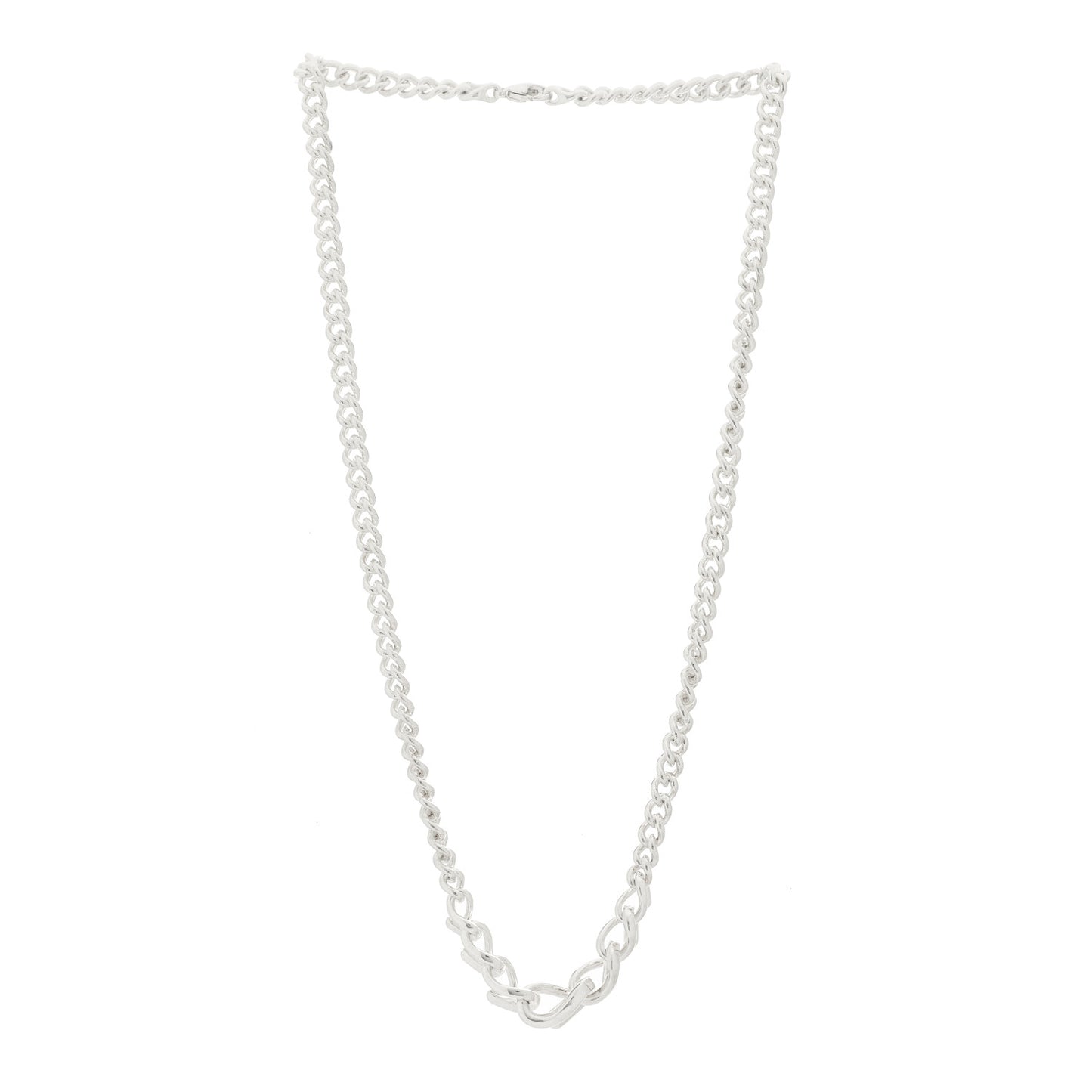Sterling Silver Forge Graduated Link Necklace