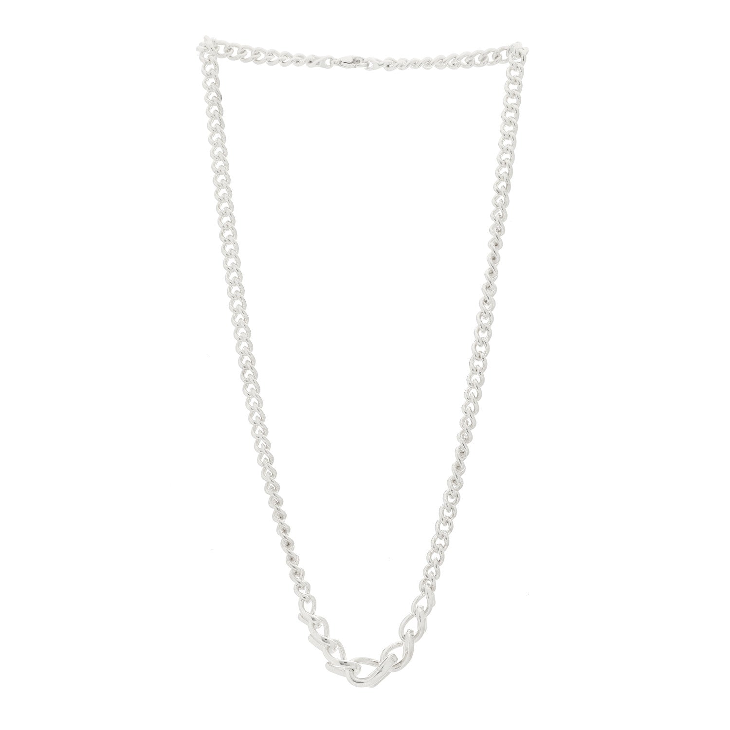 Tiffany Sterling Silver Forge Graduated Link Necklace 3 of 5