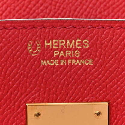 Hermes Epsom Horseshoe Birkin 30 Rouge Casaque Rose Confetti 7 of 10