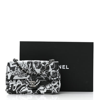 Chanel Lambskin Printed Mini Rectangular Flap Black Silver 11 of 11