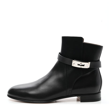 Hermes Calfskin Neo Low Boots 38 Black 1 of 13