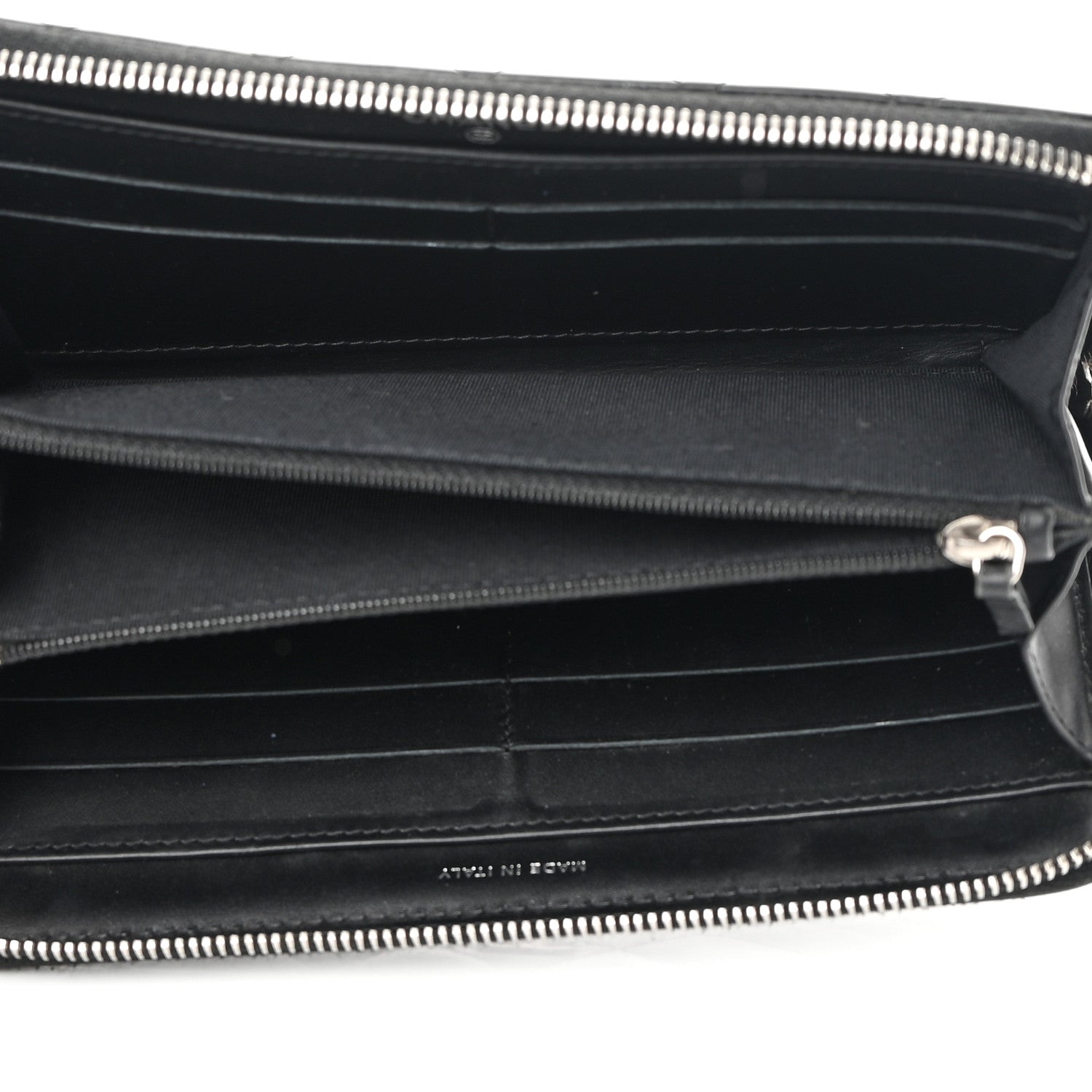 Chanel Patent Quilted Zip Around Wallet Black 4 of 10