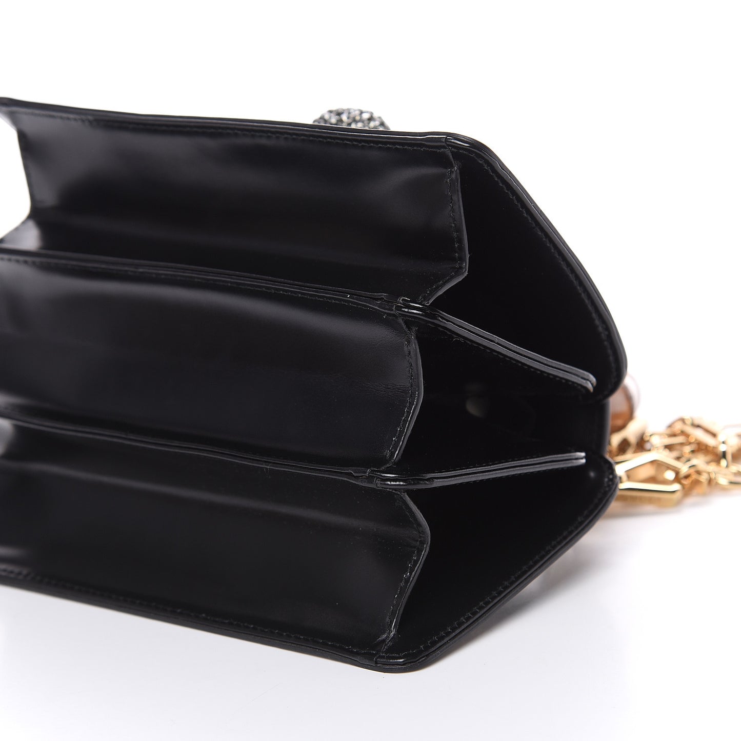 Calfskin Bamboo Mini Thiara Top Handle Bag Black
