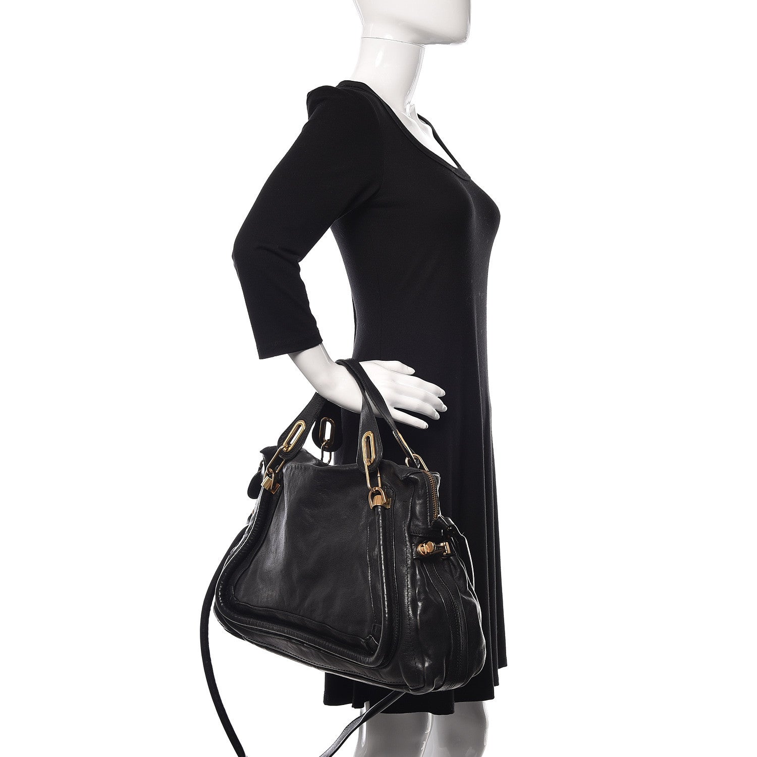 Chloe Calfskin Large Paraty Black 3 of 15