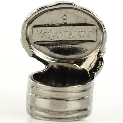 Saint Laurent Glass Cabochon Arty Ovale Ring 8 Navy 4 of 4