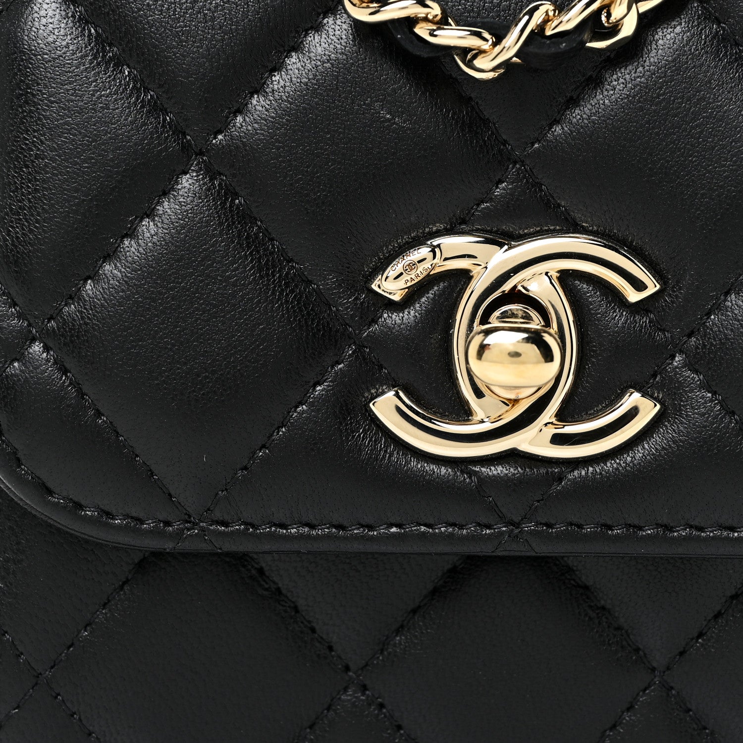 Chanel Lambskin Quilted Mini Trendy CC Chain Wallet Black 9 of 12