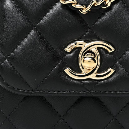 Chanel Lambskin Quilted Mini Trendy CC Chain Wallet Black 9 of 12
