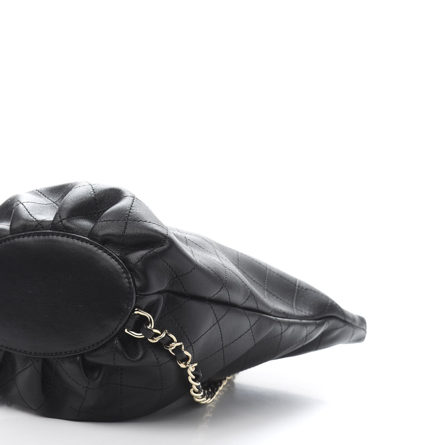 Lambskin Stitched CC Chain Backpack Black