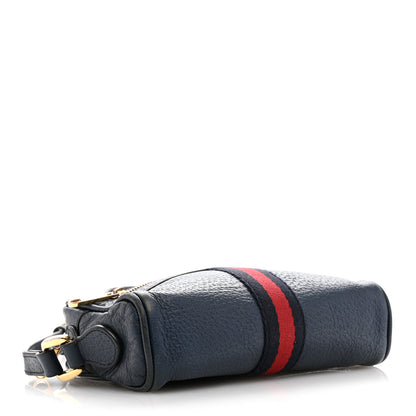 Gucci Textured Calfskin Web Mini Ophidia Shoulder Bag Blue Agata 4 of 12