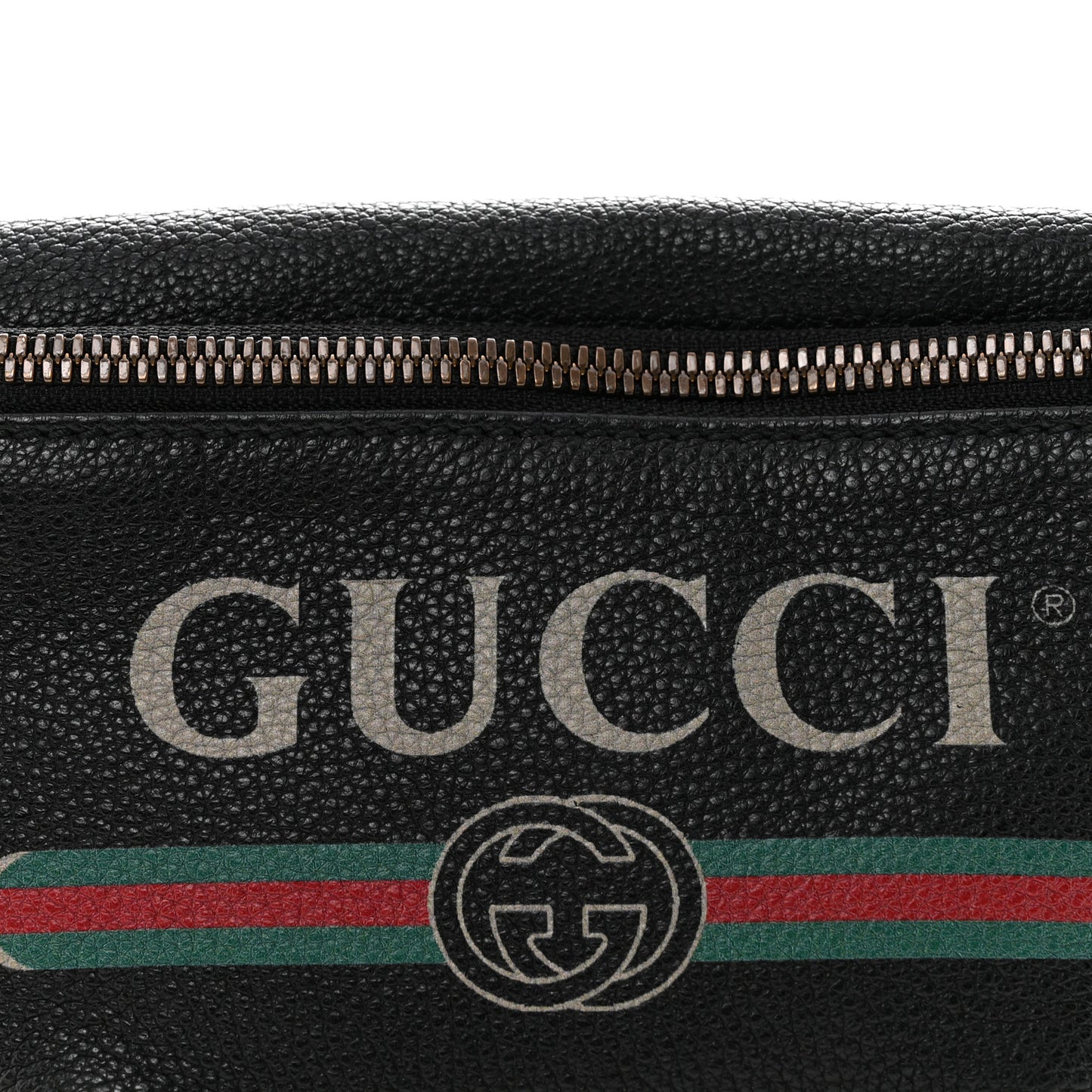 Grained Calfskin Logo Belt Bag Black