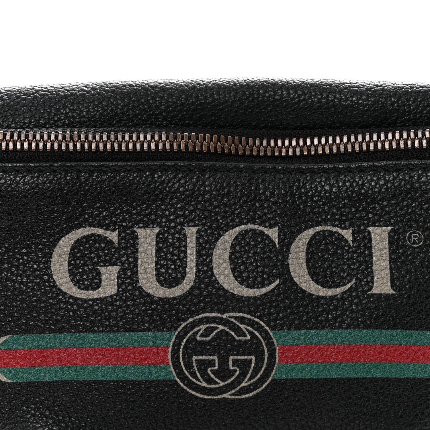 Gucci Grained Calfskin Logo Belt Bag Black 8 of 12