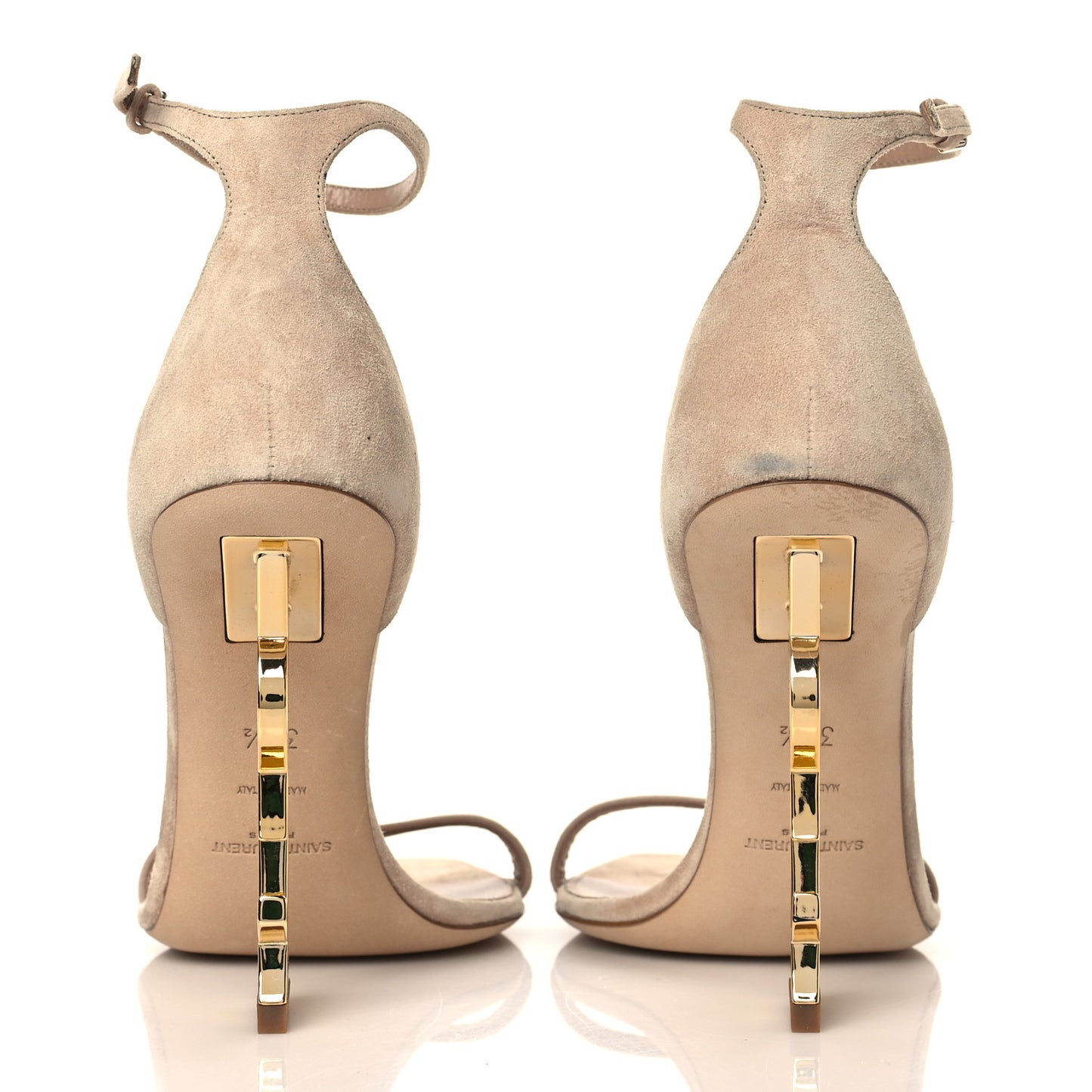 Suede Calfskin Opyum 110 Sandals 38.5 Cachemere Pale Gold
