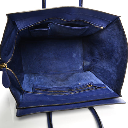 Celine Drummed Calfskin Mini Luggage Indigo 5 of 13