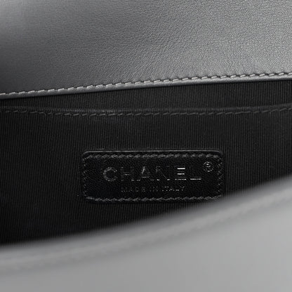 Chanel Tweed Calfskin Medium Boy Flap Grey 6 of 10