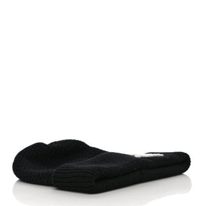 Chanel Cashmere CC Logo Beanie Hat Black 3 of 8