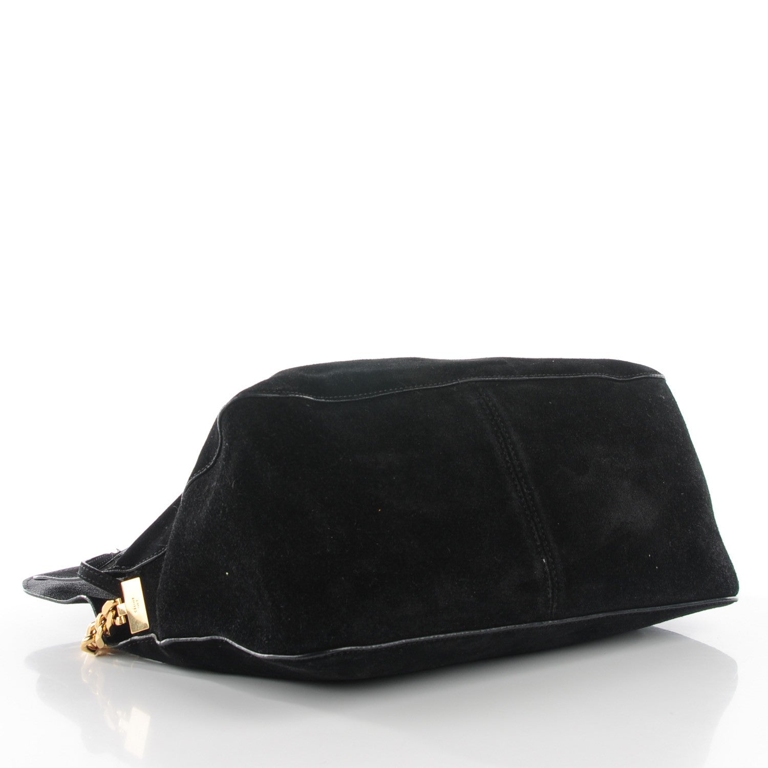 Celine Suede Small Gourmette Shoulder Bag Black 4 of 10