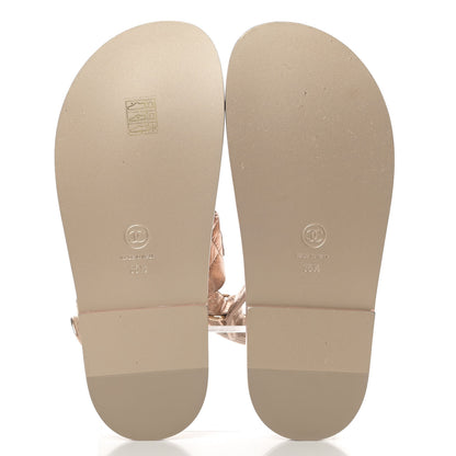 Chanel Iridescent Lambskin Velcro Dad Sandals 35.5 Light Bronze 8 of 13