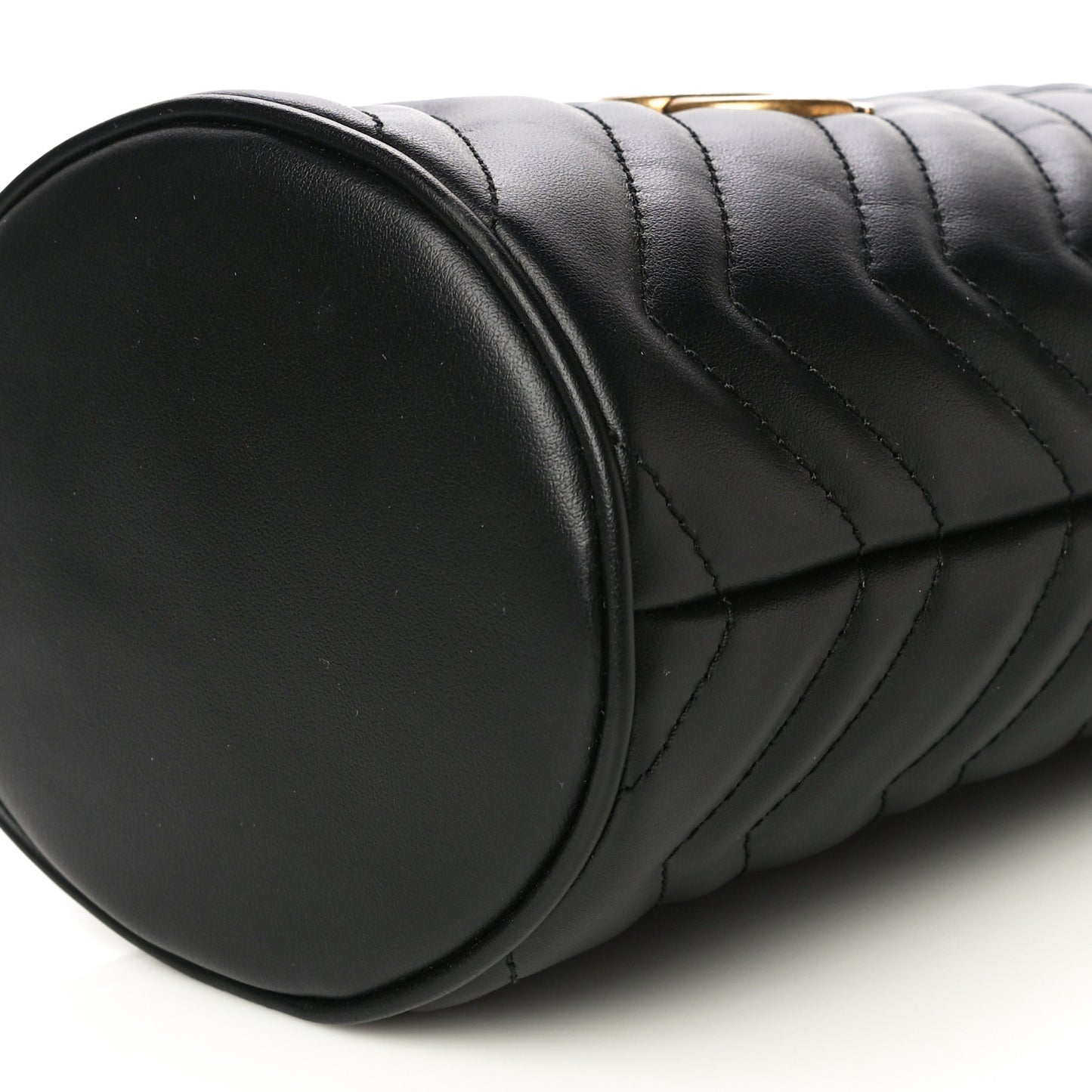 Calfskin Matelasse Mini GG Marmont 2.0 Bucket Bag Black