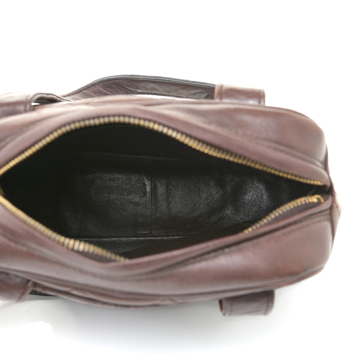Lambskin Quilted Shoulder Bag Brown